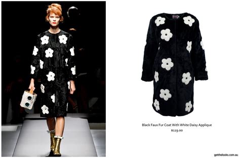 prada spring summer 2013 fur coat with daisy applique|prada fashion styles.